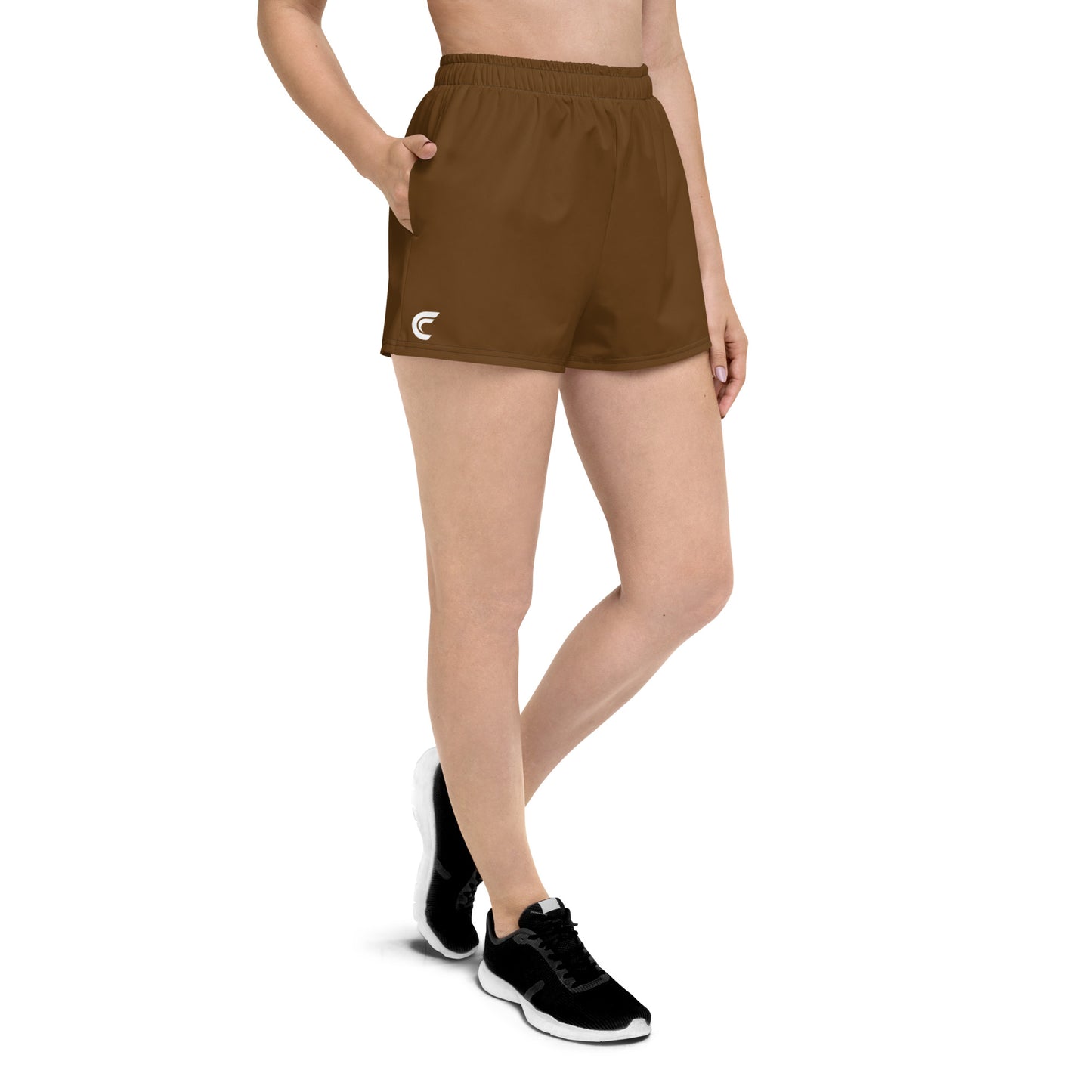 Women's Athletic Shorts - Retro Brown